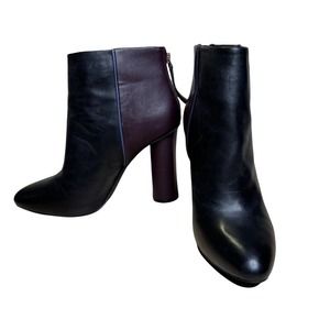 CAbi Bisset Colorblock Genuine Leather Heeled Ankle Booties Women’s Size 7.5